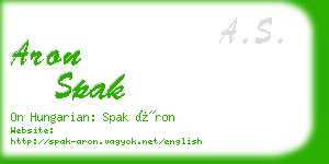 aron spak business card